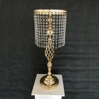 golden silver wedding table centerpiece decoration 70 cm tall wedding crystal flower stand twined design