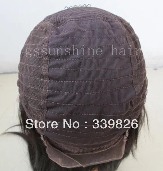 Free shipping! 16&quot #1b natural straight 100% peruvian human hair short bob lace front wig with superior quality |