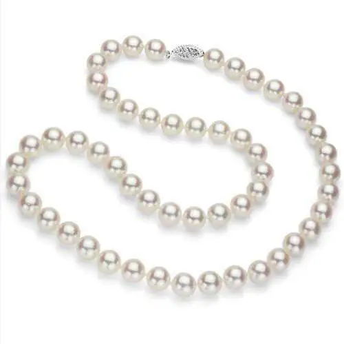 22&quot AAAAA Top Grading Japanese Akoya Cultured Pearl 7mm 14K white Gold Necklace | Украшения и аксессуары