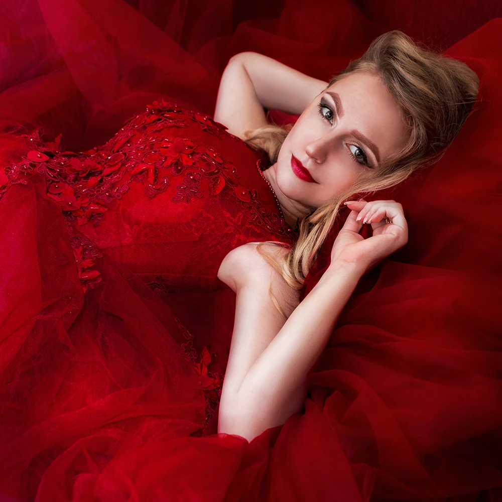 Robe De Soiree SSYFashion, элегантное вечернее платье для банкета, невесты, цвета красного вина, кружевное, с цветами, с бисером, длинное, для вечеринки, выпускного, платья на заказ