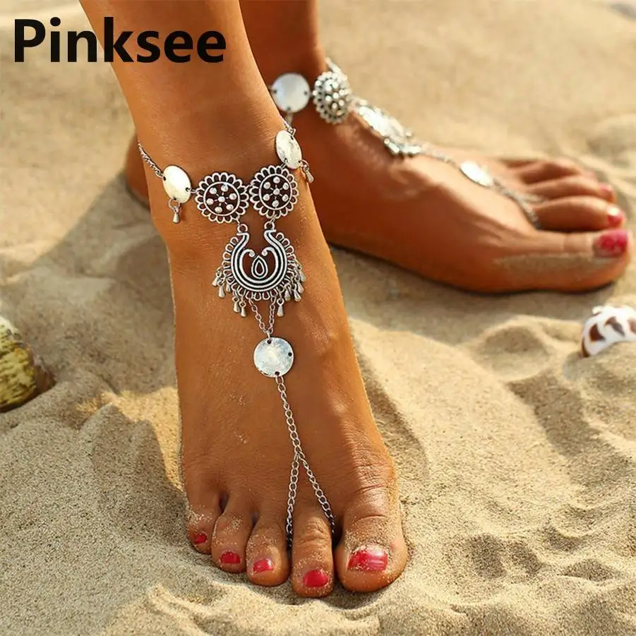 

Women Retro Boho Barefoot Sandal Beach Anklet Foot Chain Jewelry Vintage Owl Tassel Ankle Bracelet Summer Style