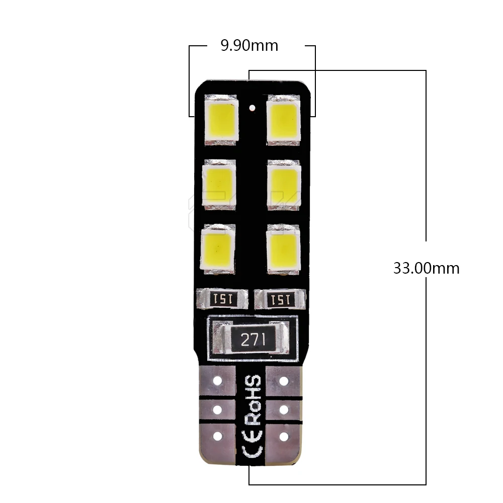 4 шт./лот белый СВЕТОДИОД CANBUS T10 12smd 2835 LED W5W 12 В|t10 led 2835|car signal lightcar light w5w |