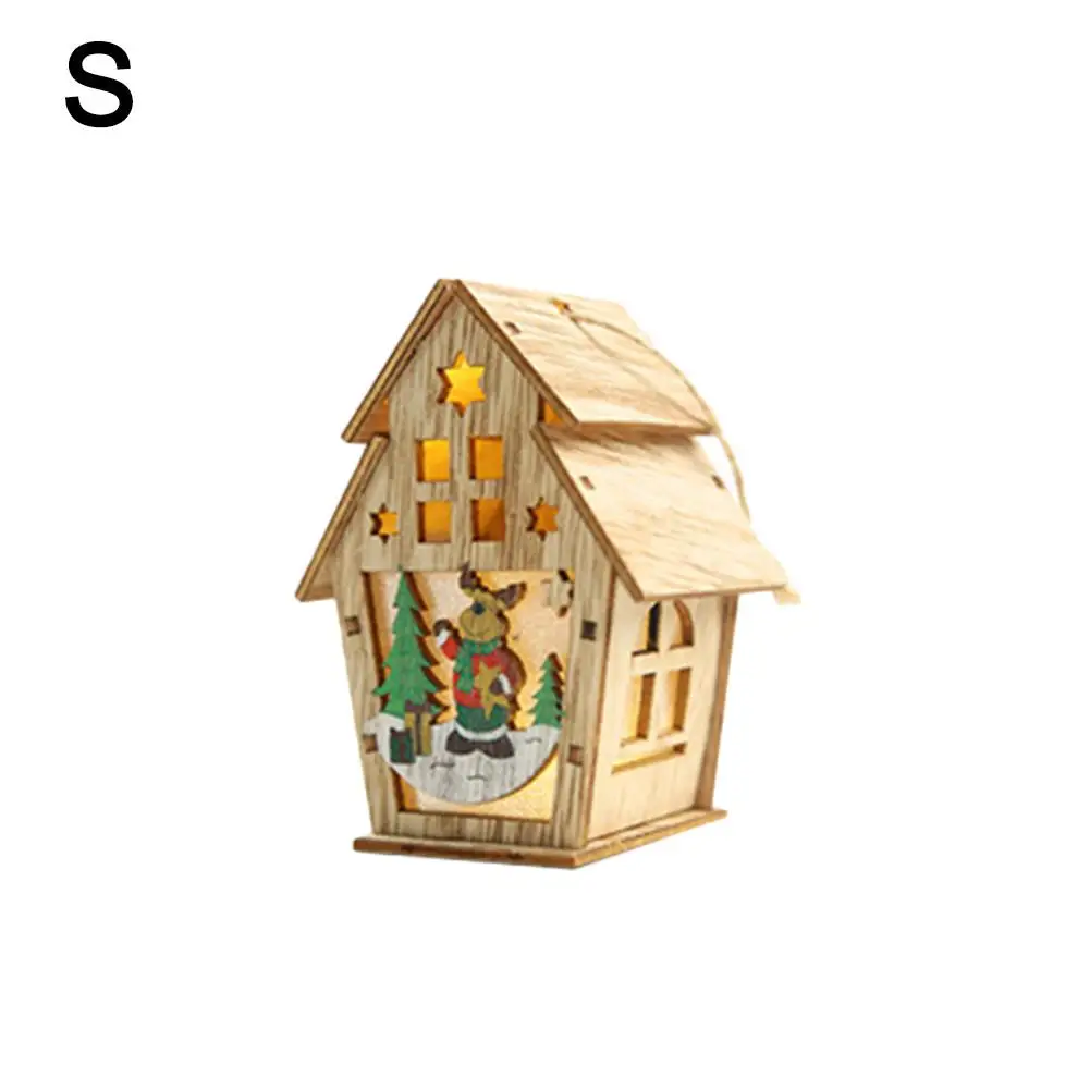 2020 рождественское деревянное украшение домик с подсветкой подвесные елочные