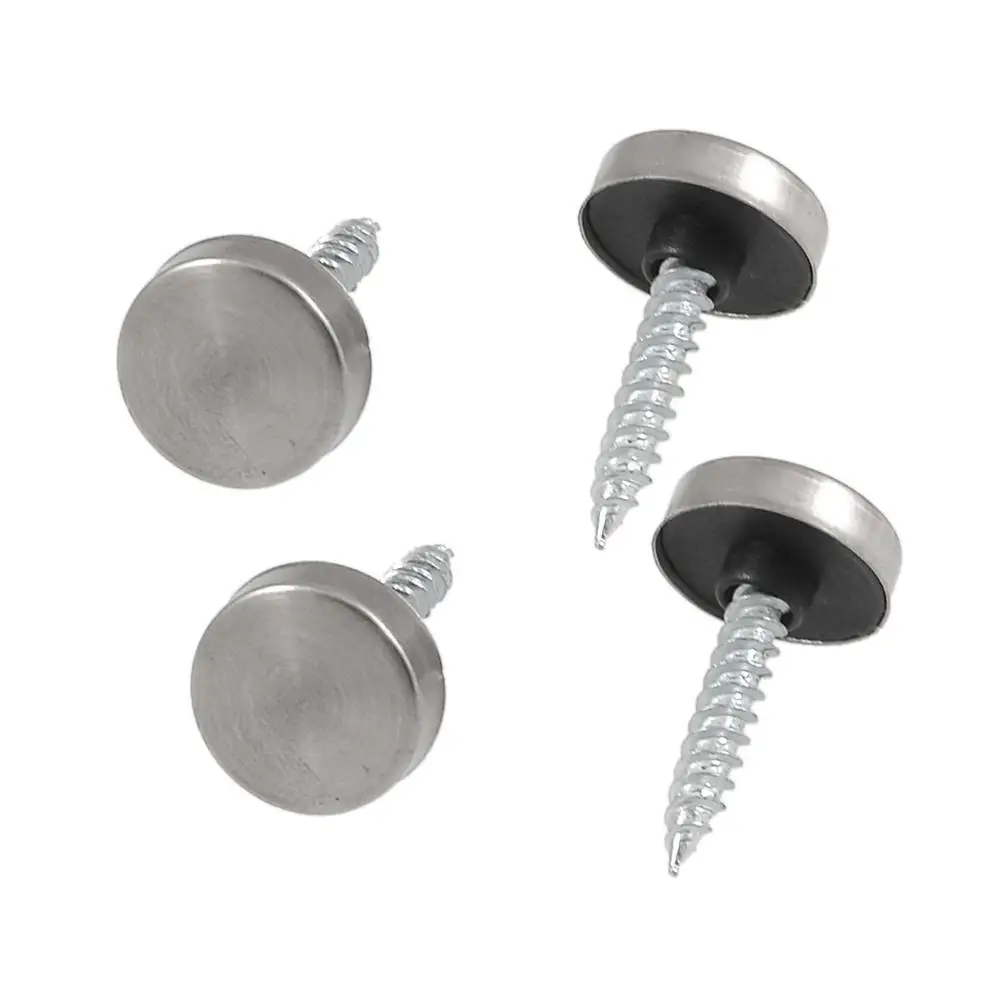 

4 Pcs 20mm Dia Stainless Steel Cap Cover Decorative Mirror Screws