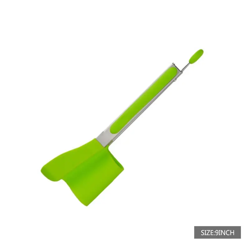Green 9 inch Goodfeer 2 в 1 щипцы и шпатель для гриля Сервировочные щипцы для барбекю кулинарные флипы блиновые антипригарные Кухонные гаджеты посуда - Цвет: Green 9 inch