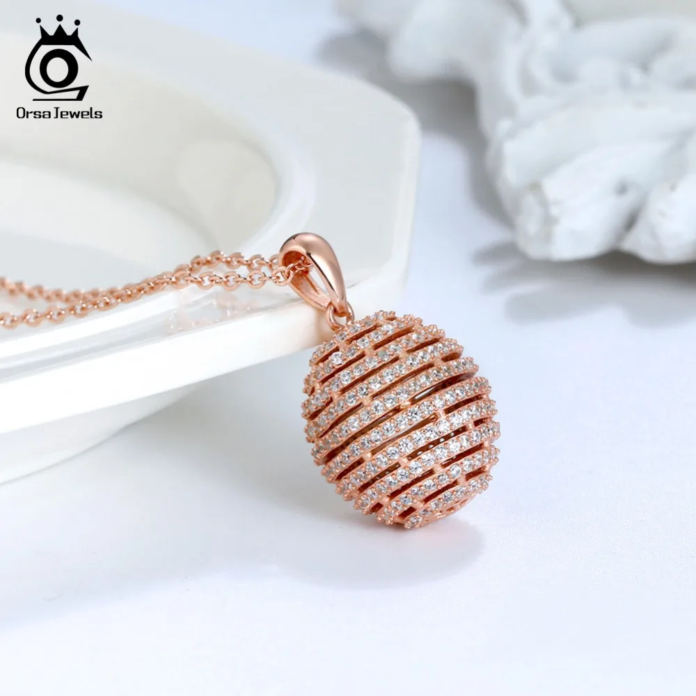 ORSA JEWELS 100% Стерлинговое Серебро 925 пробы ожерелья с кулоном для женщин AAA цирконием
