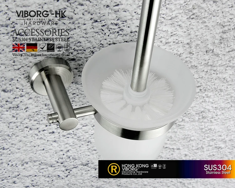 Набор кистей для унитаза VIBORG Deluxe SUS304 из нержавеющей стали с настенным креплением