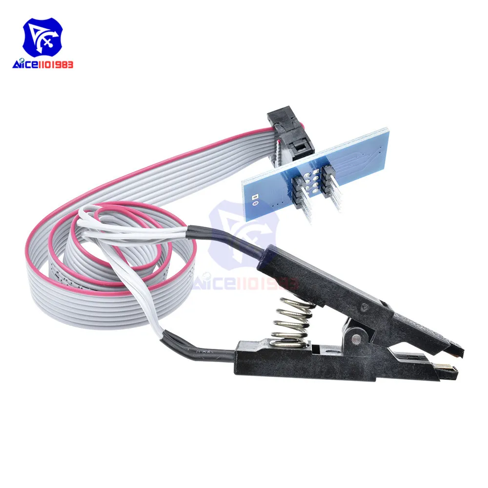 SOIC8 SOP8 СОП Формат Флэш-чип зажим для проверки ИС разъем Adpter биос 24 25 93 программист Программируемый Модуль платы