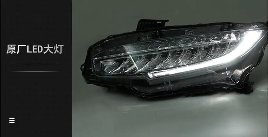 2 шт. авто стайлинг фары для CIVIC 10th DRL 2016 2017 2018 год светодиодный ходовые огни Би