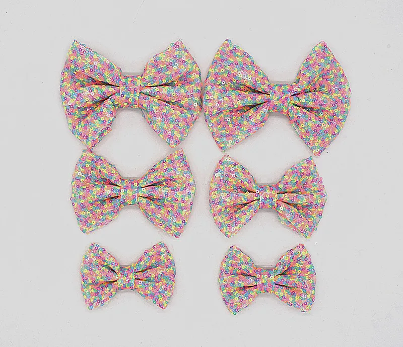 30 pcs/lot 8cm 10cm 12cm colorful sequin bow 2019 hot sale DIY hair accessories |