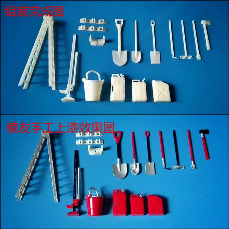 

MN D90 D91 JJRC Q60 Q61 WPL Military Truck RC Car spare parts simulation tool shovel simulation fuel tank barrel ladder DIY part