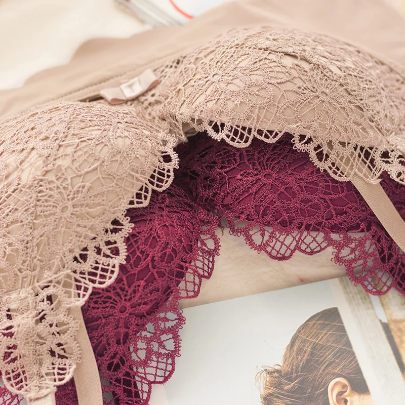 Женский комплект нижнего белья кружевной хлопковый бюстгальтер Пуш Ап на