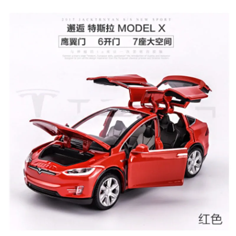 1:32 Сплав Tesla MODELX90 Металлический Игрушечный Автомобиль вернуть мощную вспышку детский гоночный автомобиль музыка мальчики подарок