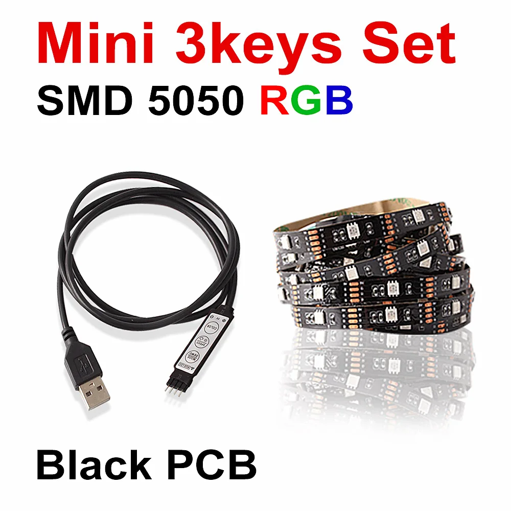 USB Мощность Светодиодные ленты под светодиодное освещение шкафа светильник Кухня шкаф Подсветка ТВ 1m 2m 3M USB кабель RGB ленты дистанционного шкаф ночник 5В