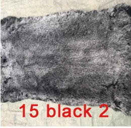 15 black 2 Высокое качество, классический цвет, настоящий мех кролика, натуральный мех кролика, сделай сам, пушистый кожаный мех,, сделай сам, украшение для дома - Цвет: 15 black 2