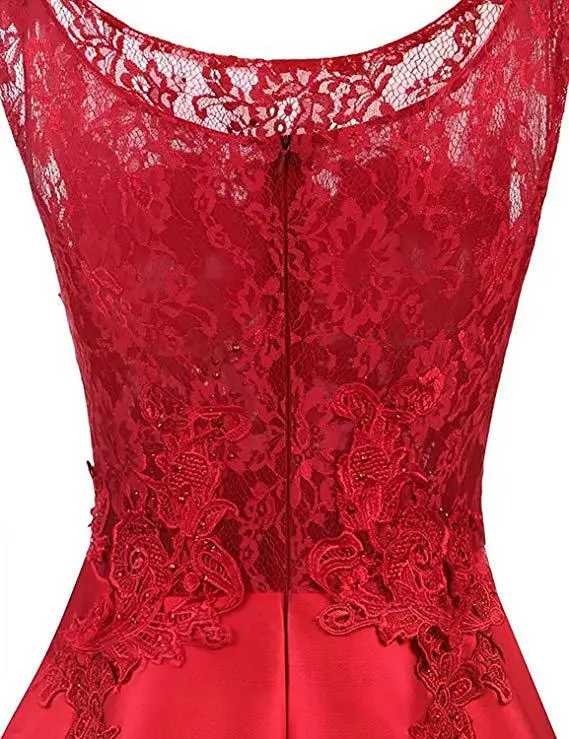 Вечернее платье в пол с О-образным вырезом коротким передом и длинной спинкой для