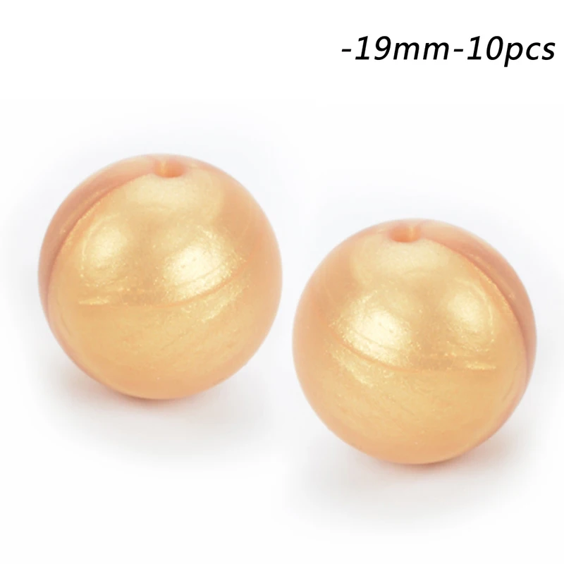 metal gold LOFCA силиконовые бусины 19 мм круглой формы 10 шт./лот прорезывание зубов цепочки и ожерелья пищевой для мам Уход DIY Ювелирные изделия Детские Прорезыватели аксессуары - Цвет: metal gold