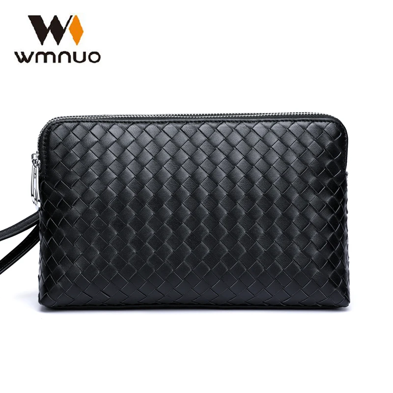 Wmnuo Брендовые мужские клатчи, кошельки, мужские сумки, натуральная кожа, овчина, ручная работа, Модный деловой конверт, сумка для телефона