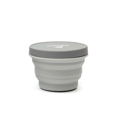grey 200ml Открытый Кемпинг Портативный Силиконовый складной чаша Выдвижной Поход блюда путешествия складные столовые приборы пикник ланч с крышкой - Цвет: grey 200ml