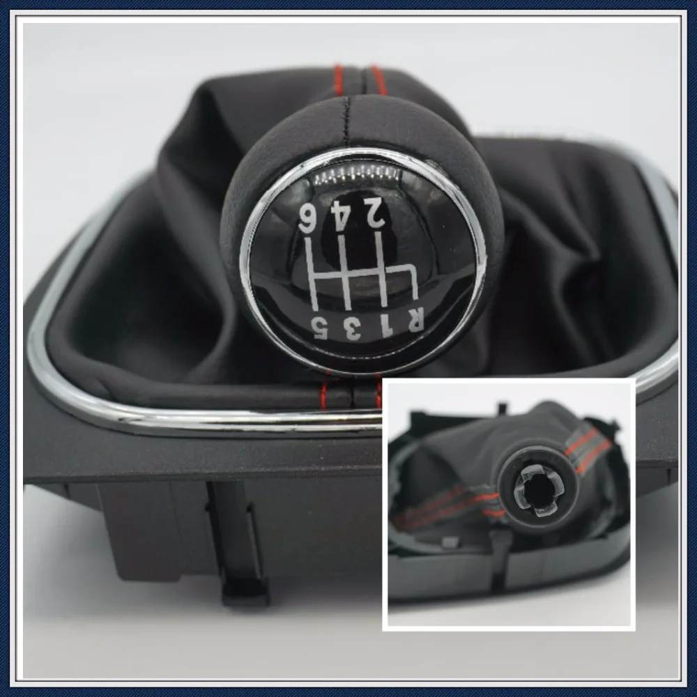 Жира новой 6 Скорость Рычаги передач для автомобиля с кожаный ботинок VW Гольф Mk6