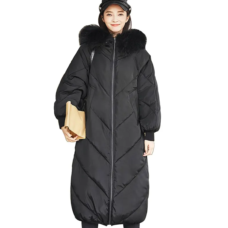 Модная теплая водонепроницаемая куртка с меховым воротником и капюшоном на