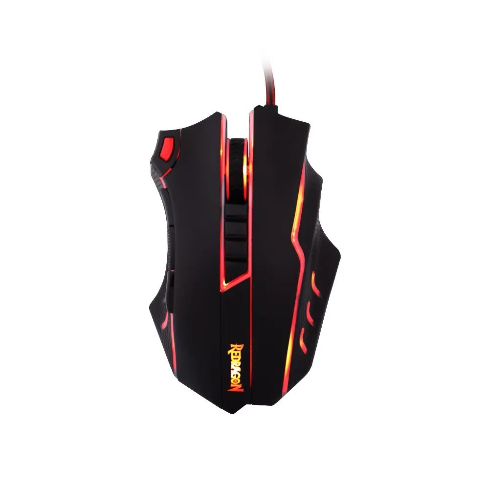 Redragon M802 TITANOBO, Лазерная игровая мышь, USB, проводная, 10 программируемых, 24000 dpi, RGB, с подсветкой, геймерская мышь для ноутбука, компьютера - Цвет: Черный