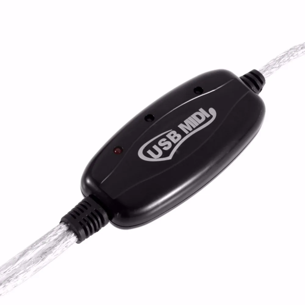 USB в MIDI кабель конвертер для музыкальной клавиатуры адаптер шнур с светодиодный