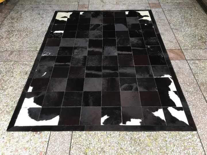 Черная/темно коричневая/белая натуральная воловья кожа Лоскутная поверхность