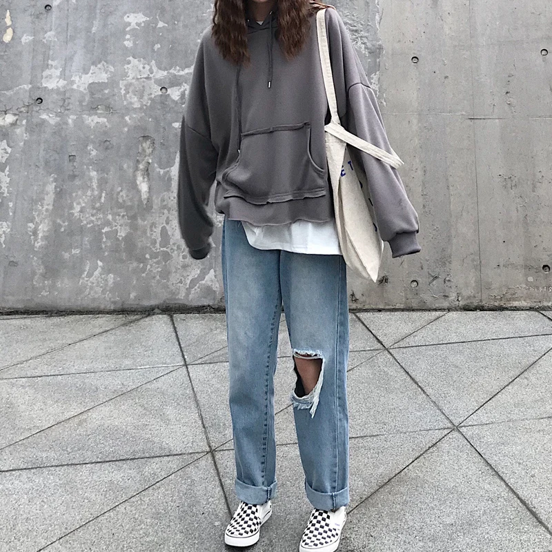 Осенний Топ 2020 зимняя одежда harajuku Толстовка Женский корейский топ модная