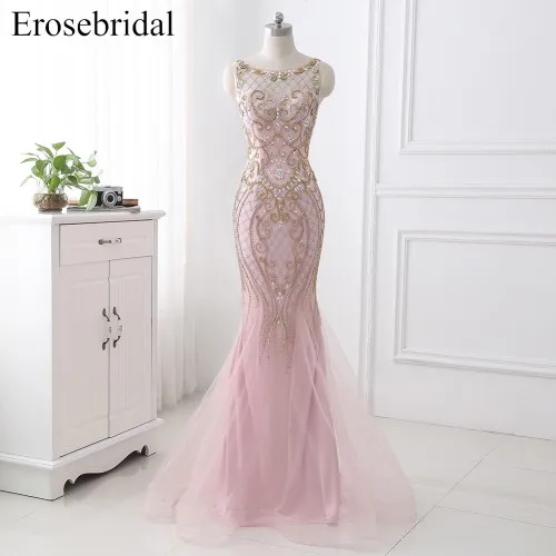 Erosebridal, роскошное вечернее платье, длинное,, розовое, Русалка, вечернее платье, вечерние, с вырезом, длинное, Froaml, женское платье со шлейфом, на молнии - Цвет: Style 2
