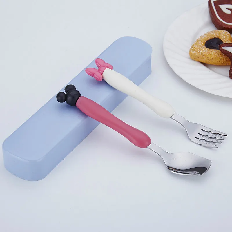 2 шт./компл. детская одежда с рисунком из мультфильма для кормления вилка ложка в