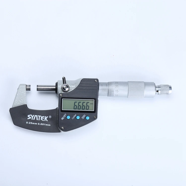 Цифровой микрометр Syntek 0-25 мм 0,001 мм метрический/дюймовый электронный наружный микрометр с твердосплавным наконечником ЖК-штангенциркуль, измерительные инструменты