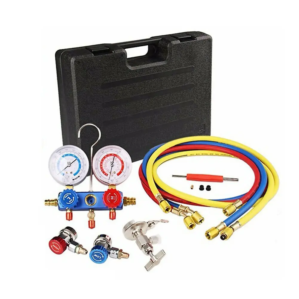 Автоматический манометр набор A/C R134a кондиционер Холодильный Ферон-добавляющий