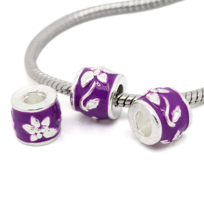 DoreenBeads маленькие пакеты европейские бусины из сплава с подвеской фиолетовый