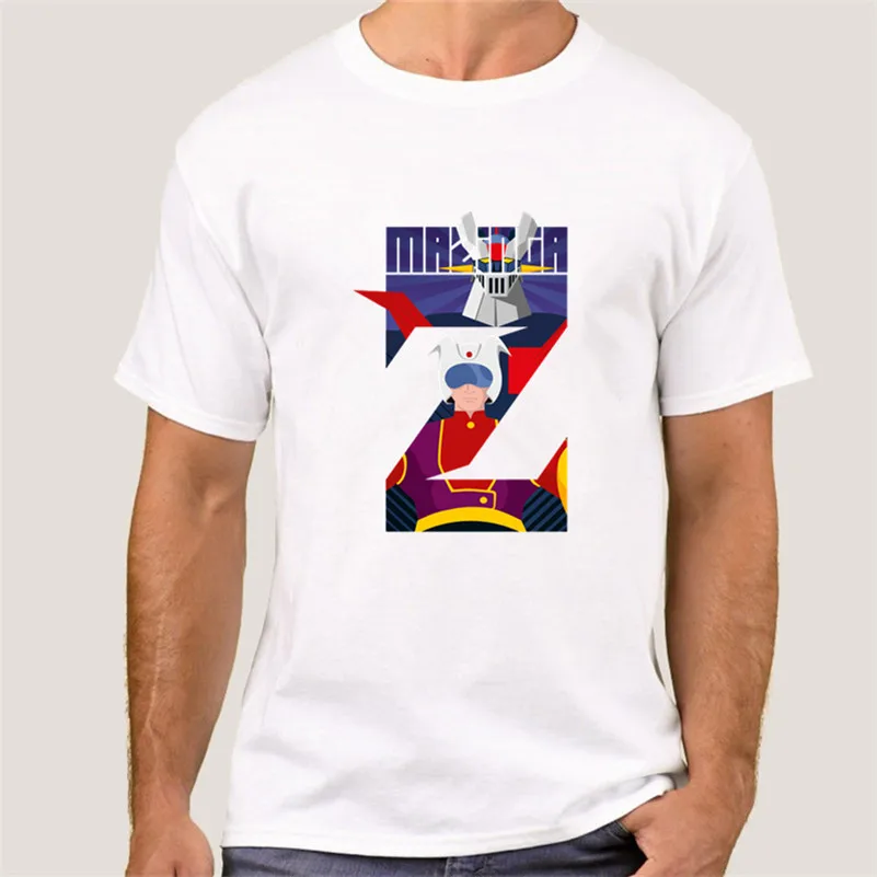 Модная аниме футболка Mazinger Z топы футболки забавная крутая мужская одежда с