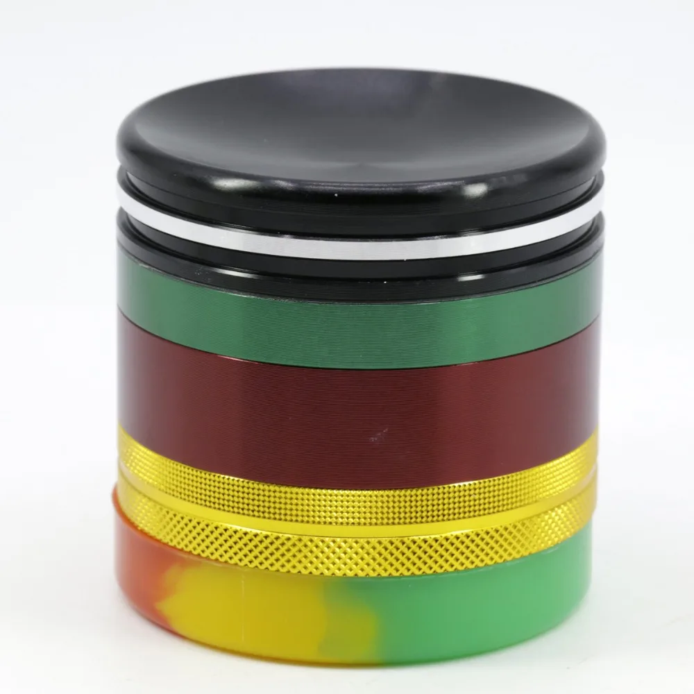 Hot 1Pcs 62x63 mm 5-layer color silicone cover smoking herbal grinder high quality grinding tobacco pipe fittings | Дом и сад