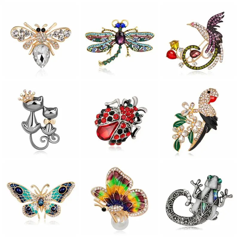 Женская Брошь в виде животных с кристаллами|lizard brooch|animal broochbrooches for women |