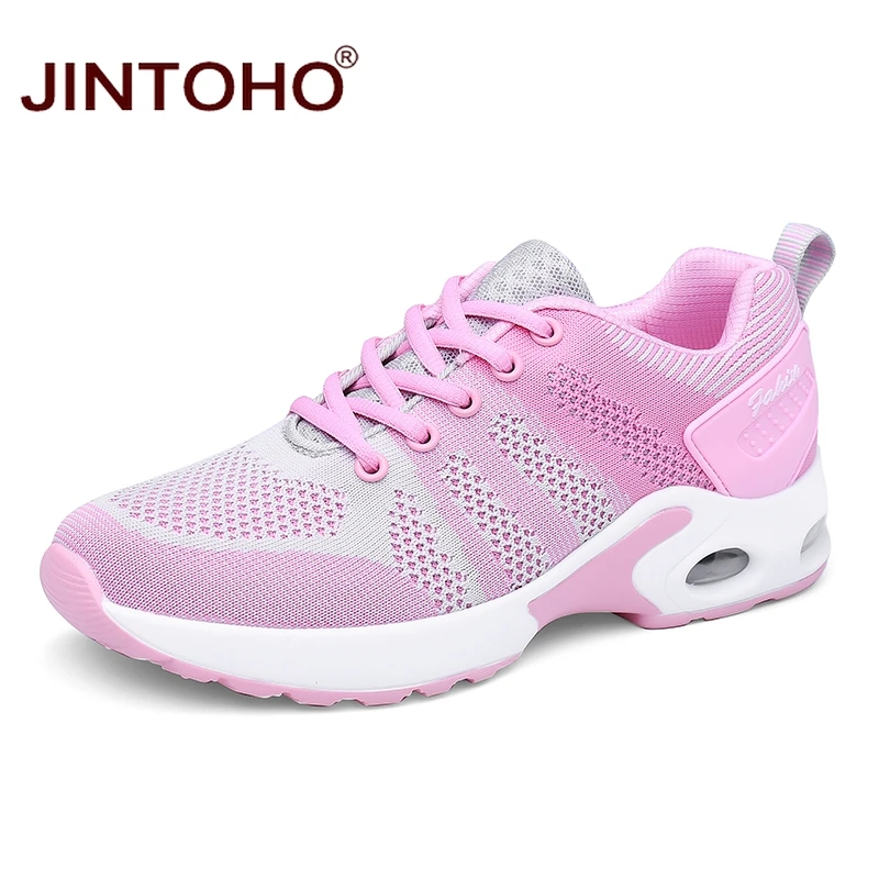 pink Бренд JINTOHO, женская спортивная обувь для бега, дышащие женские кроссовки, уличные спортивные кроссовки для женщин, женские кроссовки - Цвет: pink