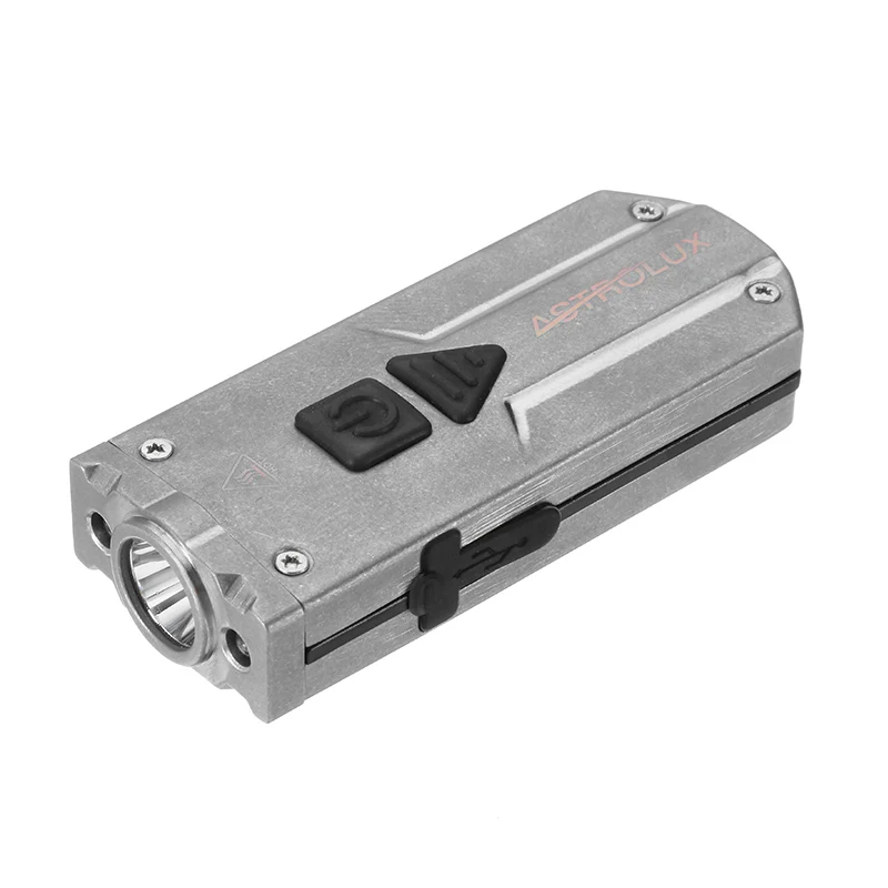 Stone color Astrolux 350LM USB светодиодный фонарик из нержавеющей стали Миниатюрный фонарик для ключей 3 светодиодный фонарик УФ-Фонарик перезаряжаемый IP65 водонепроницаемый - Испускаемый цвет: Stone color