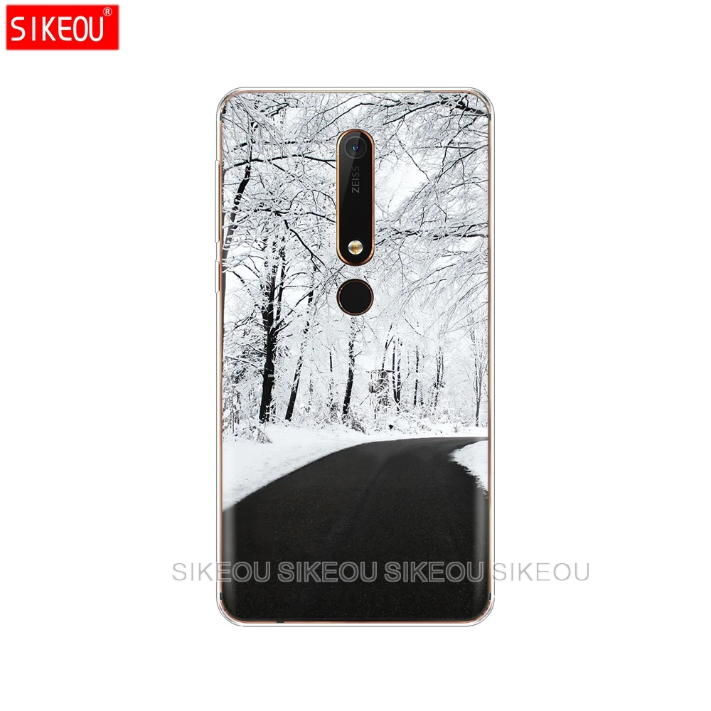 Силиконовый чехол для телефона Nokia 5 3 6 1 7 PLUS 8 9 /Nokia 2018 зимние пейзажи