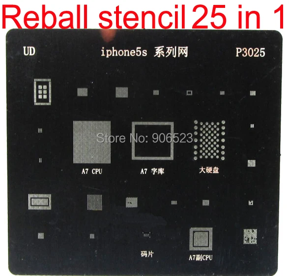 Бесплатная доставка ремонт сотового телефона 25 в 1 BGA трафареты для iPhone 5S Reball