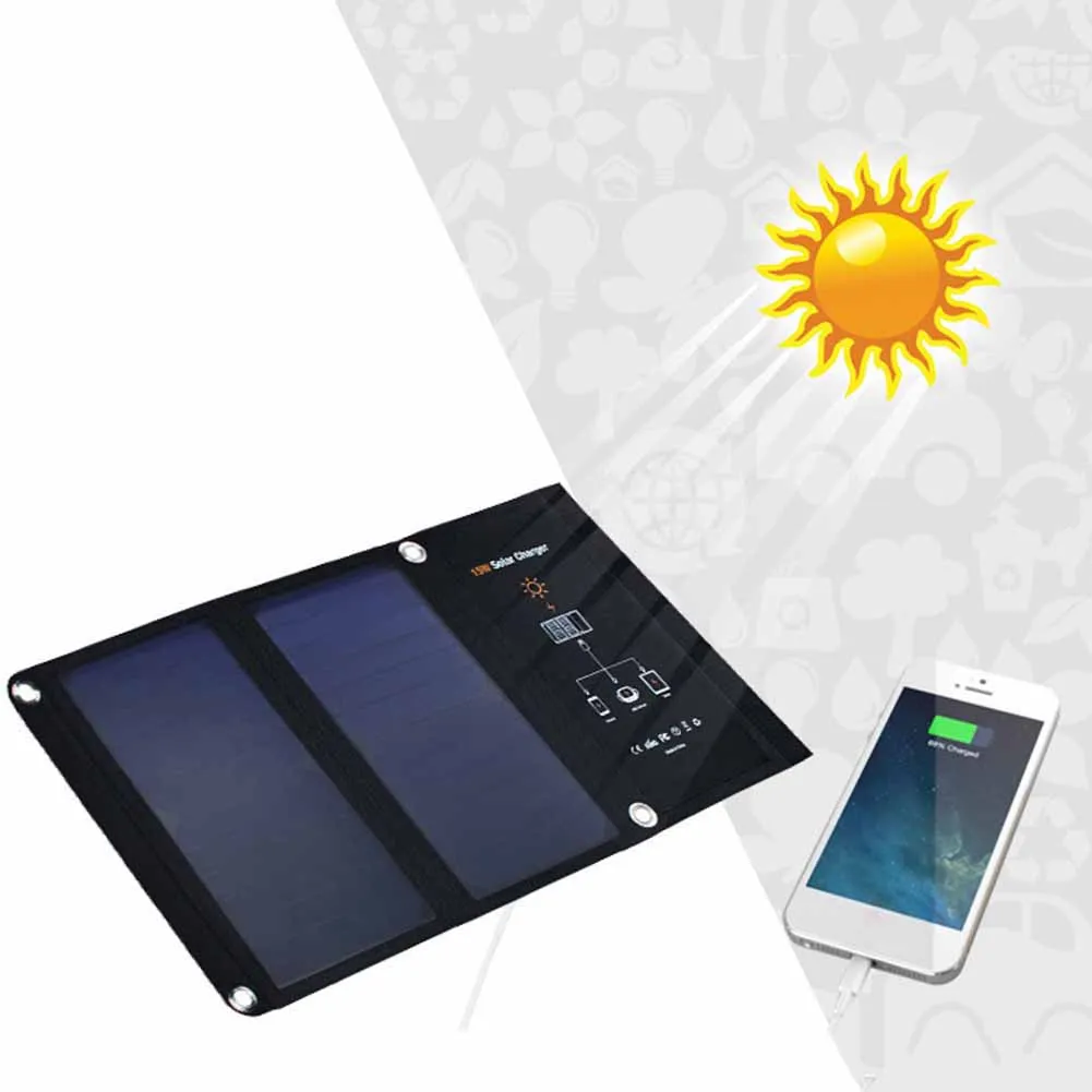Лидер продаж Солнечный Батарея солнца Мощность 15 W солнечный раза Char сумка