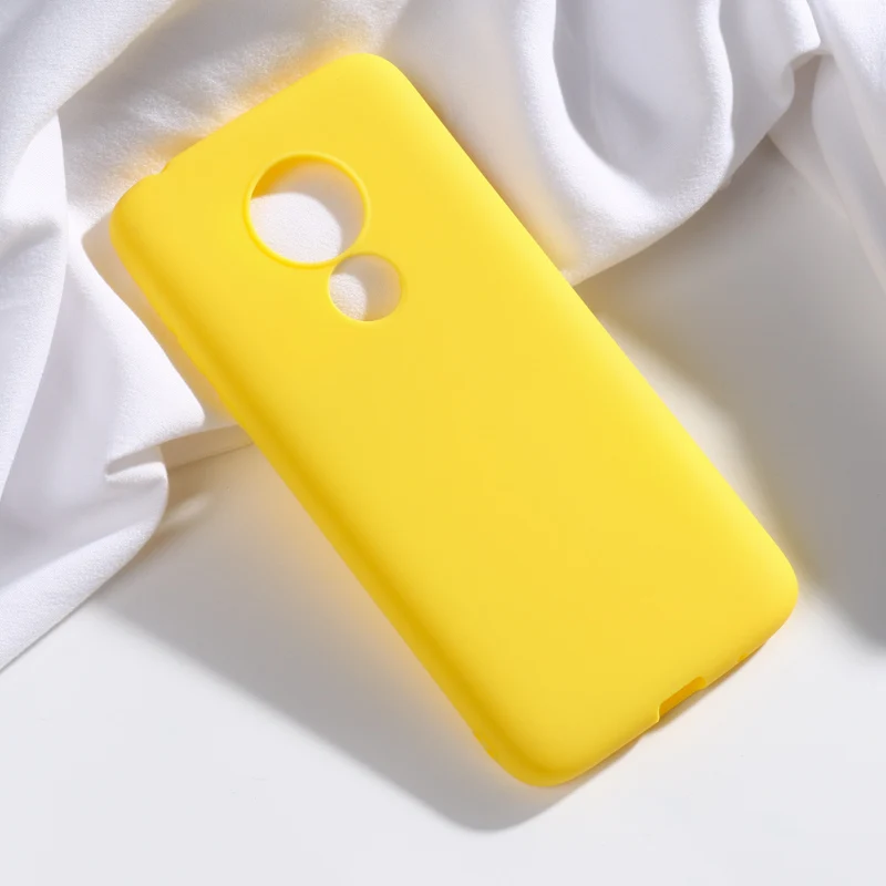 Yellow Чехлы для Motorola Moto G7 Plus, мягкие силиконовые чехлы карамельного цвета на заднюю панель телефона, бампер для Moto G7 power E5 Play Go, Чехлы, чехол - Цвет: Yellow