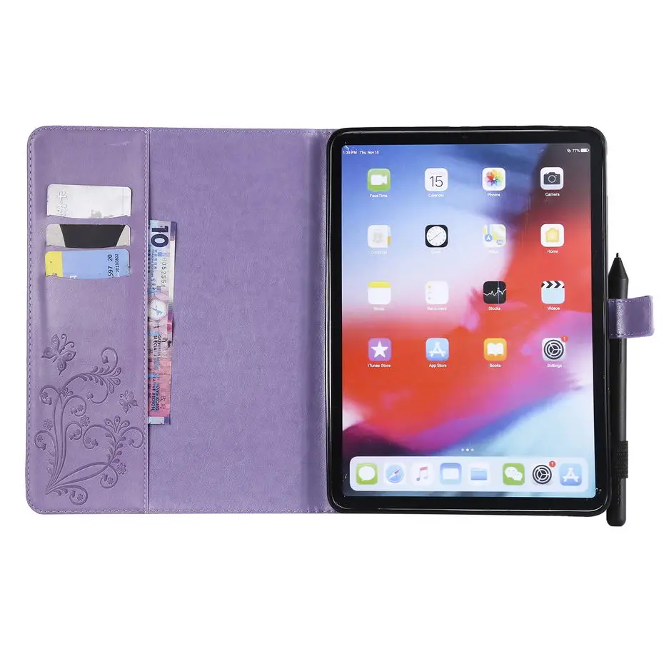 3D Butterfly Flip Case For iPad Pro 11&quot (2018) Tablet Funda New 11 inch 2018 PU Leather Cover Stand Shell +Film+Pen | Компьютеры и