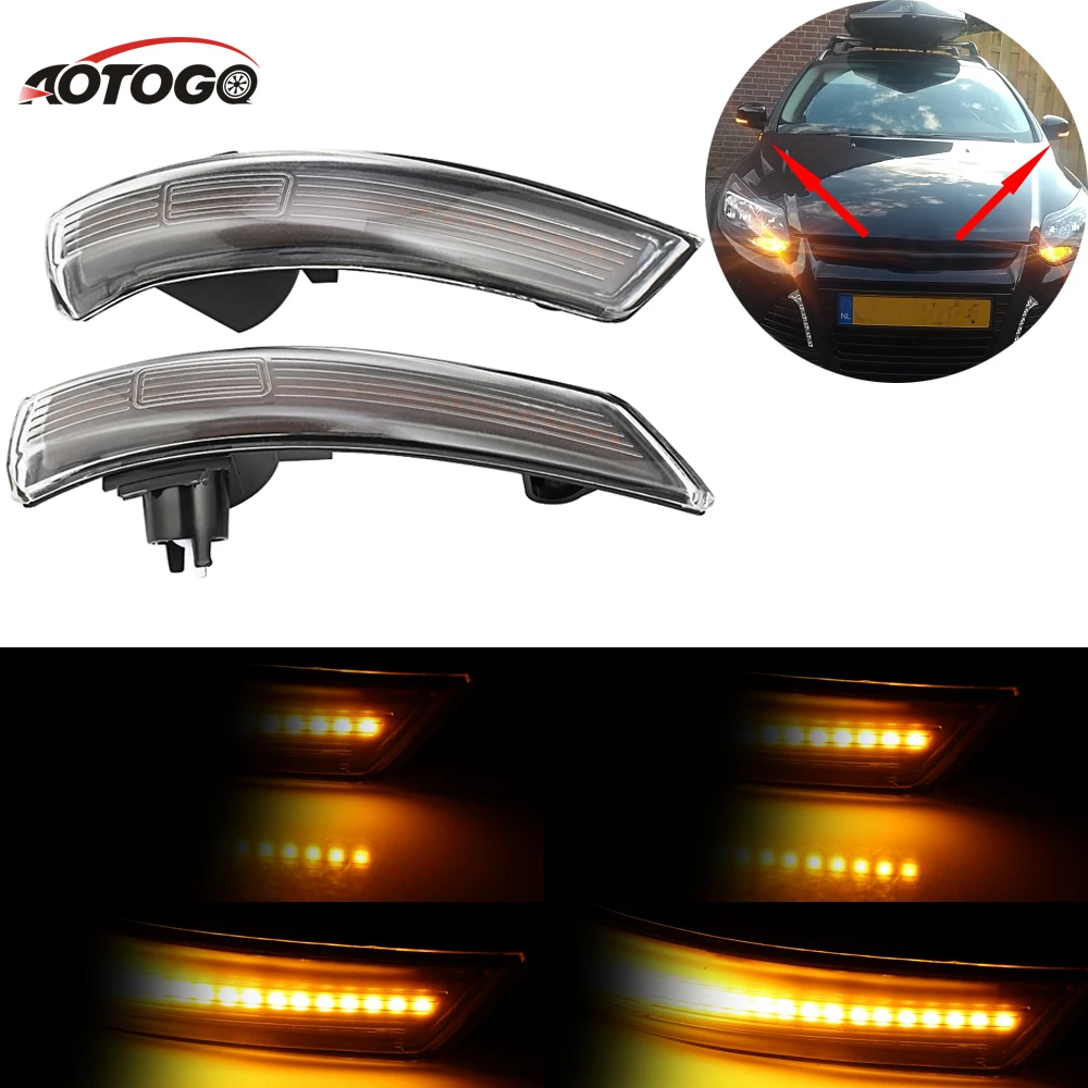 2 шт. светодиодный динамический сигнал поворота светильник для Ford Focus 2009 2011