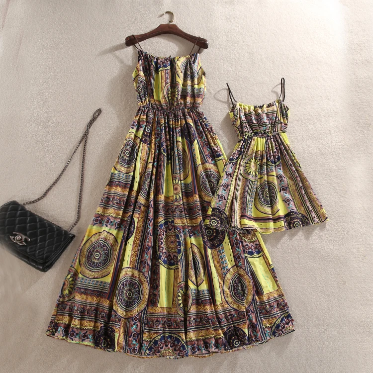 Платье для мамы и дочки вечернее элегантное платье комплект одежды в богемном