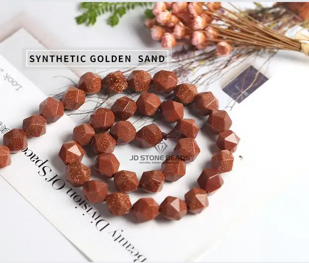 SYNTHETIC GOLDEN Разный камень 6 мм~ 12 мм натуральный нефрит Алмазная резка граненый камень круглые бусины можно DIY JD каменные бусины - Цвет: SYNTHETIC GOLDEN