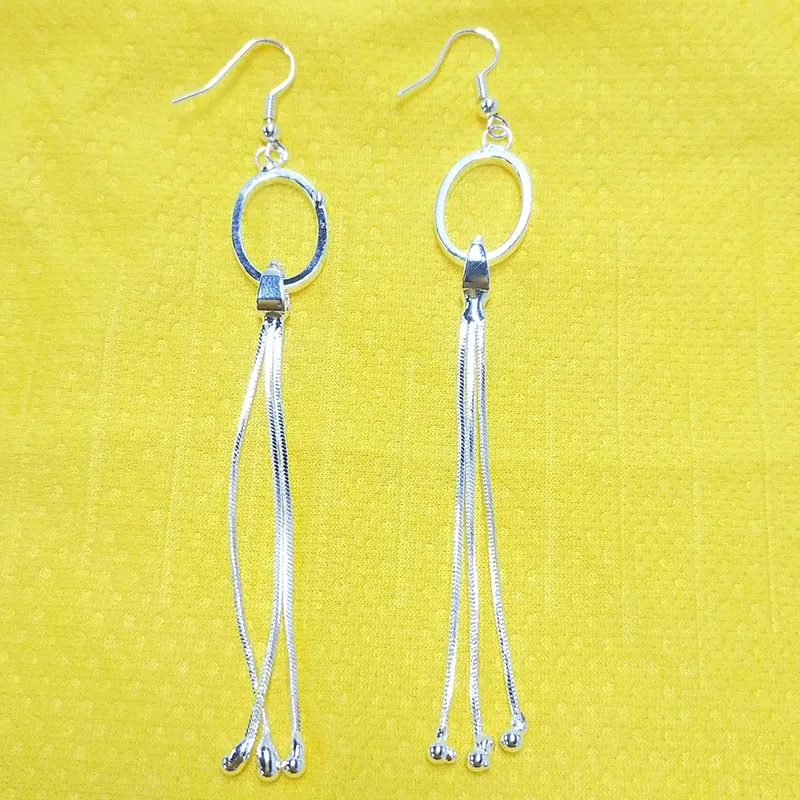 LELX новые роскошные красивые круглые висячие серьги с цепочкой для женщин ювелирные изделия LELX новые роскошные красивые круглые висячие серьги с цепочкой для женщин ювелирные изделия