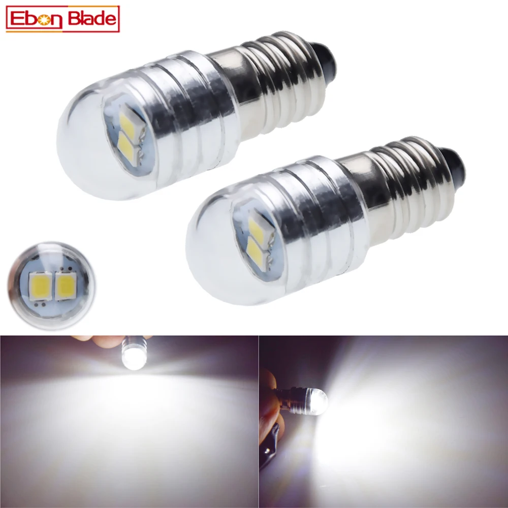 Пара E10 светодиодный винт для лампочки основание мини 1447 2835 2SMD белый светильник