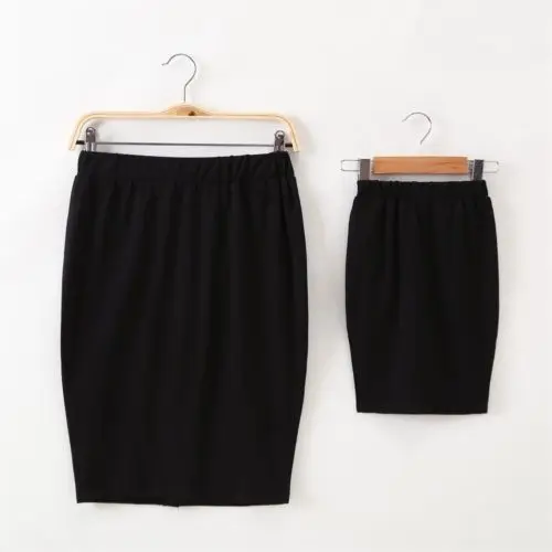 2018 одежда для семьи Одинаковая мамы и дочки из 2 предметов однотонные топы юбка